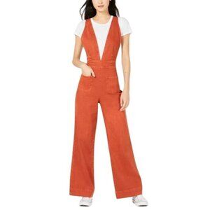 Dollhouse Juniors' Overalls Wide Leg Colored Denim Deep V Front Size 3/4 NWT Y2K